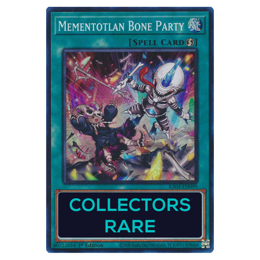 Mementotlan Bone Party RA04-EN099-CR card from the Yu-Gi-Oh! set Quarter Century Stampede