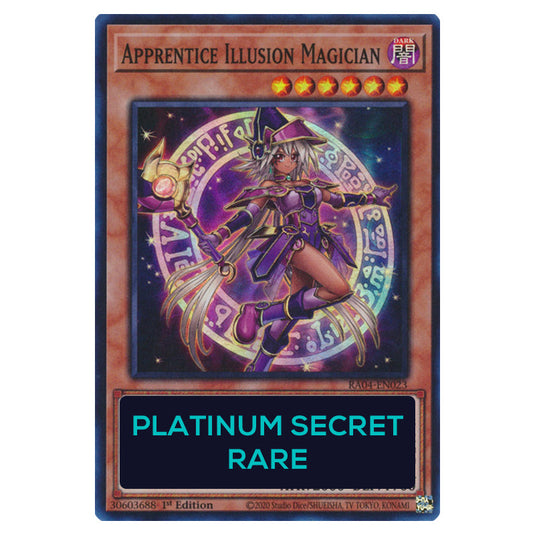 Apprentice Illusion Magician RA04-EN023-PSR card from the Yu-Gi-Oh! set Quarter Century Stampede