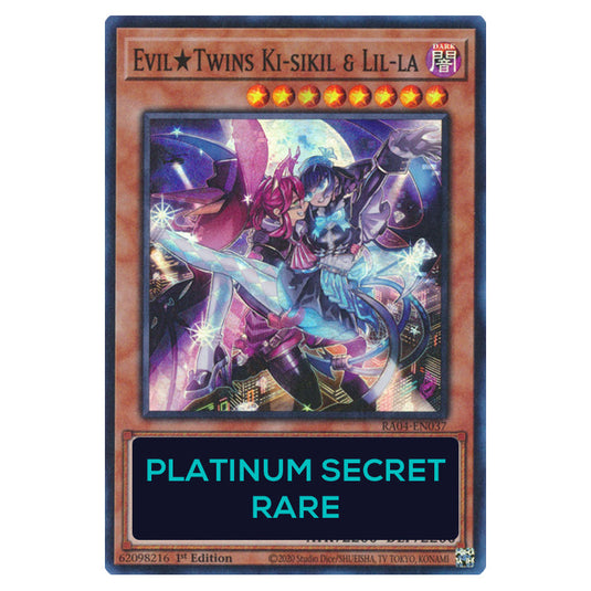 Evil★Twins Ki-sikil & Lil-la RA04-EN037-PSR card from the Yu-Gi-Oh! set Quarter Century Stampede