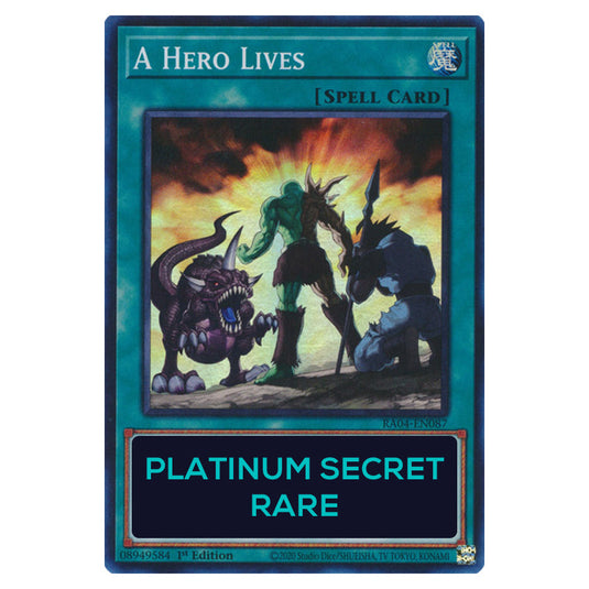 A Hero Lives RA04-EN087-PSR card from the Yu-Gi-Oh! set Quarter Century Stampede