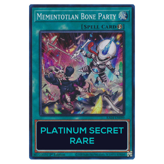 Mementotlan Bone Party RA04-EN099-PSR card from the Yu-Gi-Oh! set Quarter Century Stampede