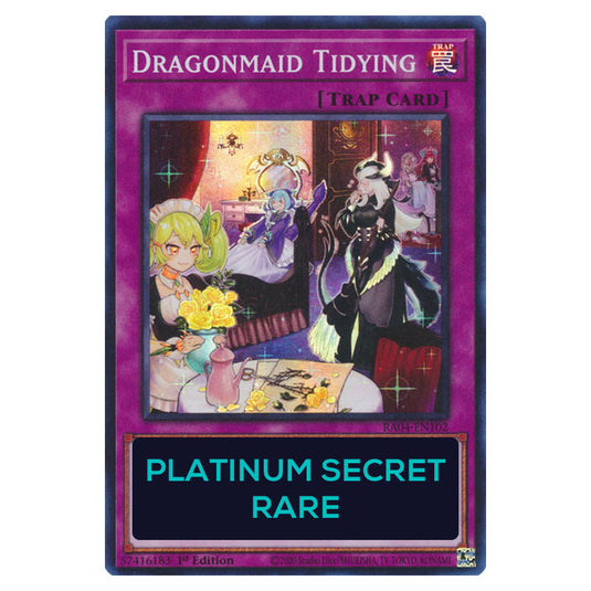 Dragonmaid Tidying RA04-EN102-PSR card from the Yu-Gi-Oh! set Quarter Century Stampede