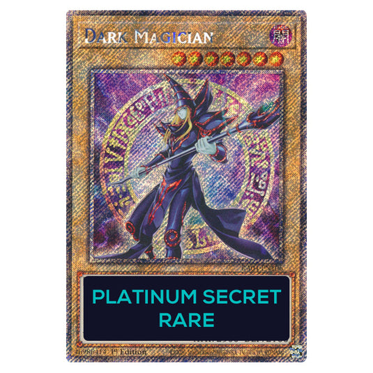 Dark Magician (8th Artwork) RA04-EN106d-PSR card from the Yu-Gi-Oh! set Quarter Century Stampede