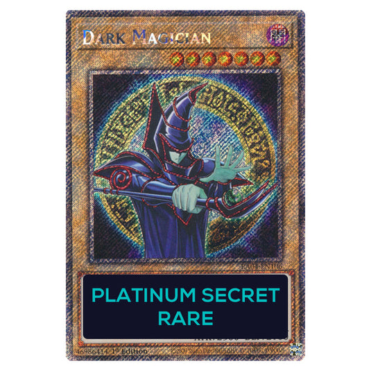 Dark Magician (9th Artwork) RA04-EN106e-PSR card from the Yu-Gi-Oh! set Quarter Century Stampede