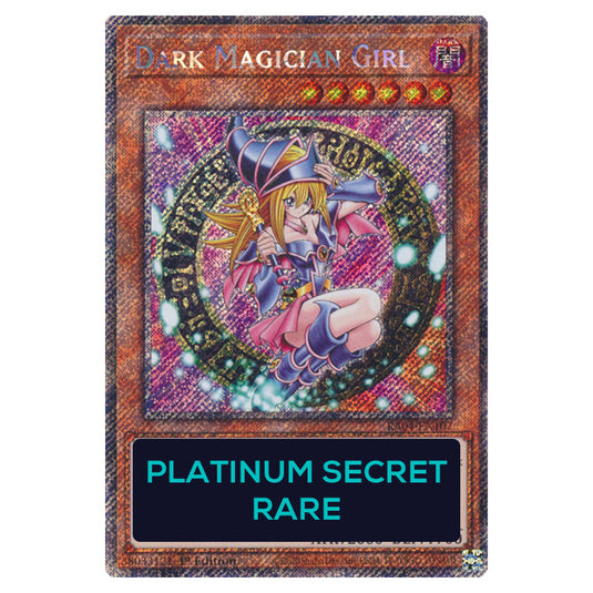 Dark Magician Girl (3rd Artwork) RA04-EN107a-PSR card from the Yu-Gi-Oh! set Quarter Century Stampede