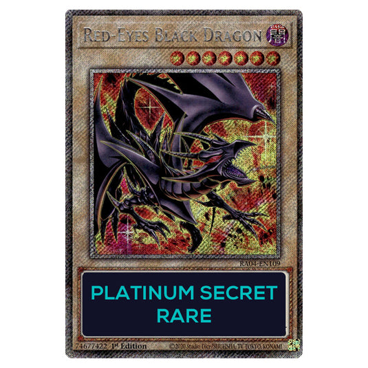 Red-Eyes Black Dragon (8th Artwork) RA04-EN109c-PSR card from the Yu-Gi-Oh! set Quarter Century Stampede