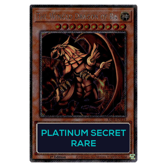 The Winged Dragon of Ra RA04-EN118-PSR card from the Yu-Gi-Oh! set Quarter Century Stampede