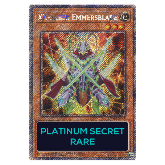 XX-Saber Emmersblade RA04-EN141-PSR card from the Yu-Gi-Oh! set Quarter Century Stampede