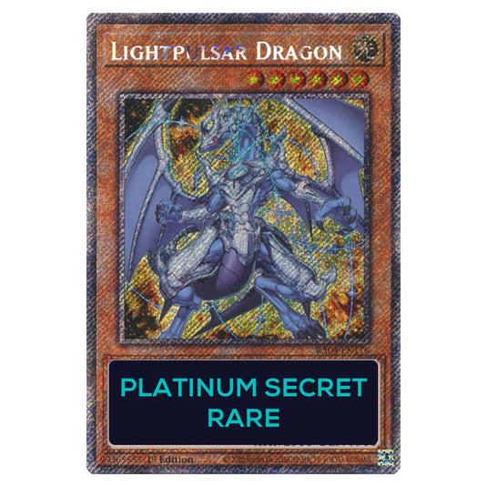 Lightpulsar Dragon RA04-EN176-PSR card from the Yu-Gi-Oh! set Quarter Century Stampede