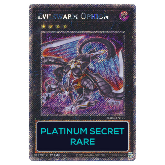 Evilswarm Ophion RA04-EN179-PSR card from the Yu-Gi-Oh! set Quarter Century Stampede