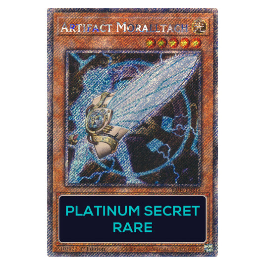 Artifact Moralltach RA04-EN214-PSR card from the Yu-Gi-Oh! set Quarter Century Stampede