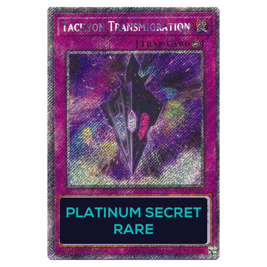 Tachyon Transmigration RA04-EN220-PSR card from the Yu-Gi-Oh! set Quarter Century Stampede
