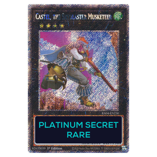 Castel, the Skyblaster Musketeer RA04-EN230-PSR card from the Yu-Gi-Oh! set Quarter Century Stampede