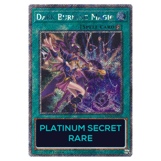 Dark Burning Magic RA04-EN246-PSR card from the Yu-Gi-Oh! set Quarter Century Stampede