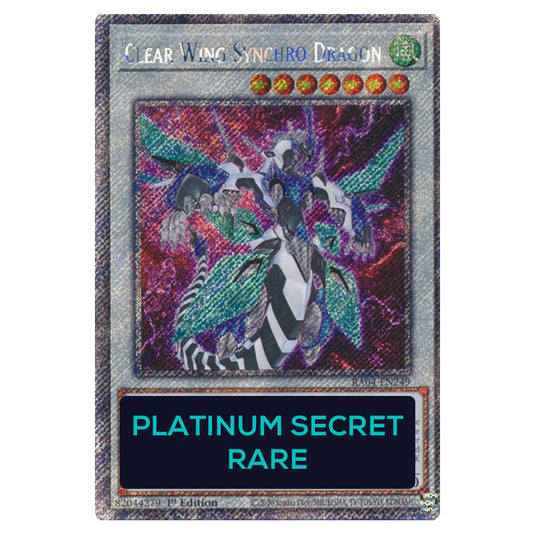 Clear Wing Synchro Dragon RA04-EN249-PSR card from the Yu-Gi-Oh! set Quarter Century Stampede