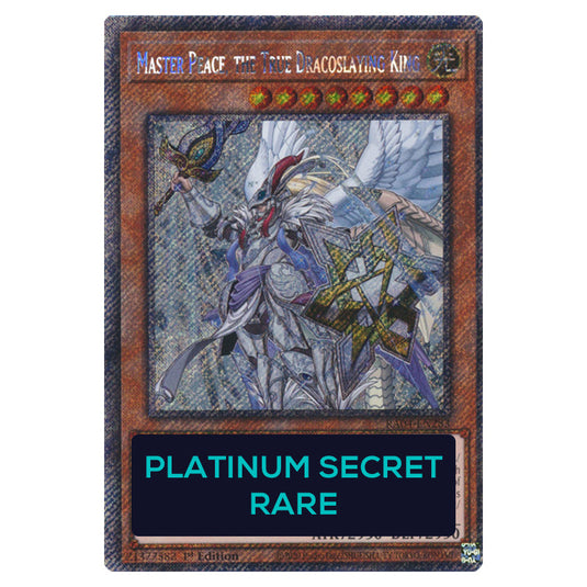 Master Peace, the True Dracoslaying King RA04-EN283-PSR card from the Yu-Gi-Oh! set Quarter Century Stampede