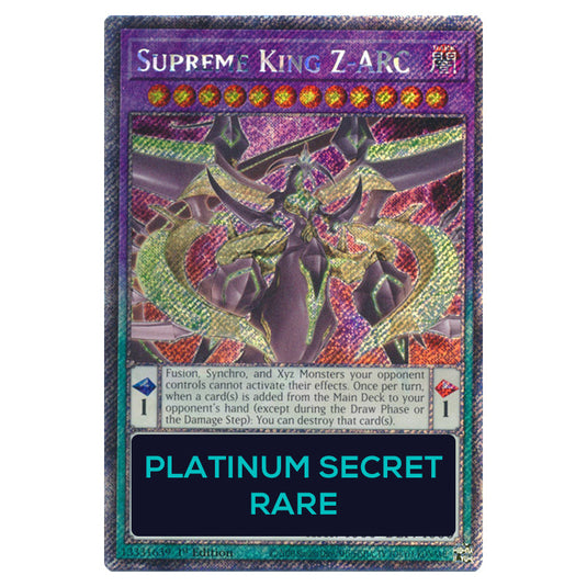 Supreme King Z-ARC RA04-EN284-PSR card from the Yu-Gi-Oh! set Quarter Century Stampede