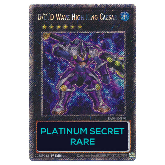 D/D/D Wave High King Caesar RA04-EN290-PSR card from the Yu-Gi-Oh! set Quarter Century Stampede