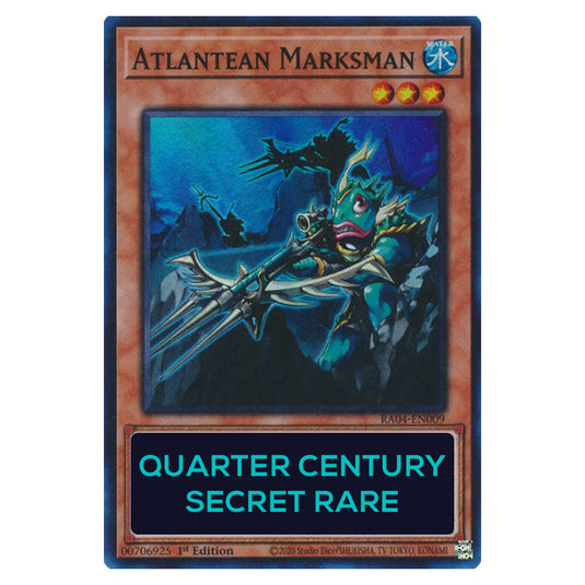 Atlantean Marksman RA04-EN009-QCSR card from the Yu-Gi-Oh! set Quarter Century Stampede