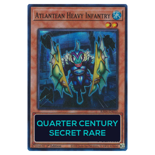 Atlantean Heavy Infantry RA04-EN010-QCSR card from the Yu-Gi-Oh! set Quarter Century Stampede