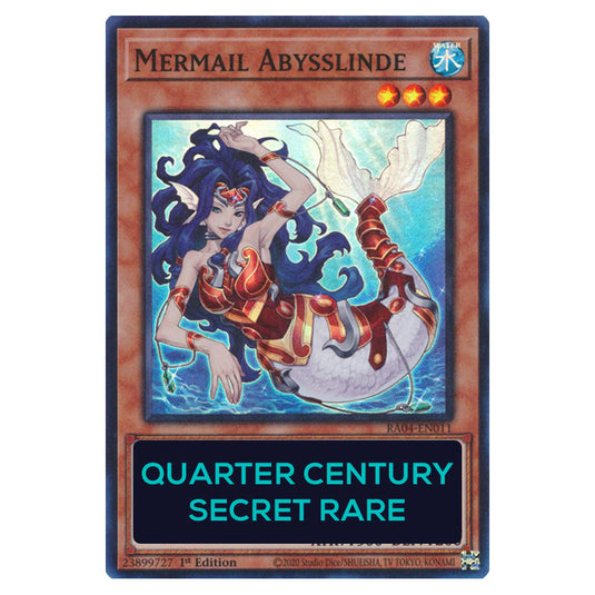 Mermail Abysslinde RA04-EN011-QCSR card from the Yu-Gi-Oh! set Quarter Century Stampede