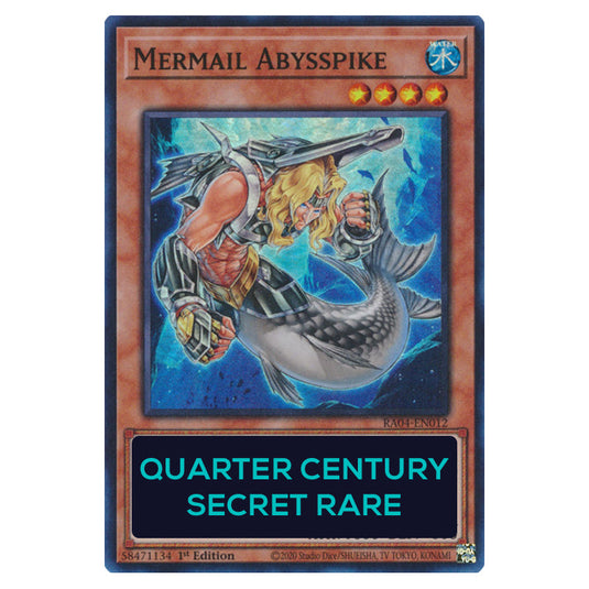 Mermail Abysspike RA04-EN012-QCSR card from the Yu-Gi-Oh! set Quarter Century Stampede