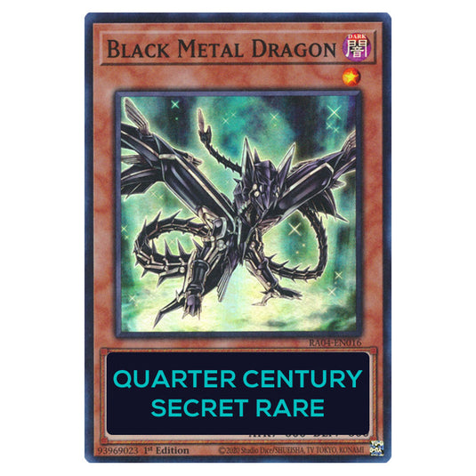 Black Metal Dragon RA04-EN016-QCSR card from the Yu-Gi-Oh! set Quarter Century Stampede
