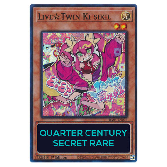 Live☆Twin Ki-sikil RA04-EN035-QCSR card from the Yu-Gi-Oh! set Quarter Century Stampede
