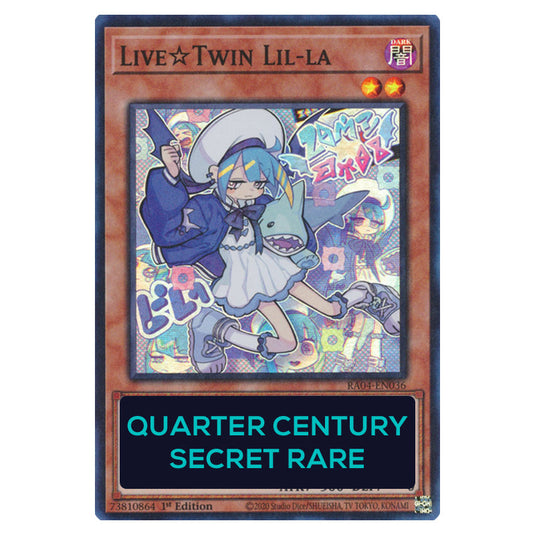 Live☆Twin Lil-la RA04-EN036-QCSR card from the Yu-Gi-Oh! set Quarter Century Stampede