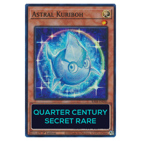 Astral Kuriboh RA04-EN040-QCSR card from the Yu-Gi-Oh! set Quarter Century Stampede