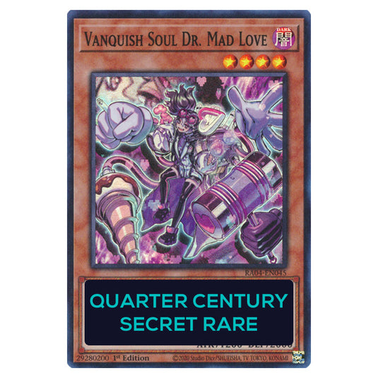 Vanquish Soul Dr. Mad Love RA04-EN045-QCSR card from the Yu-Gi-Oh! set Quarter Century Stampede