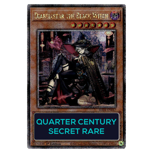 Diabellstar the Black Witch (New Artwork) RA04-EN047-QCSR card from the Yu-Gi-Oh! set Quarter Century Stampede