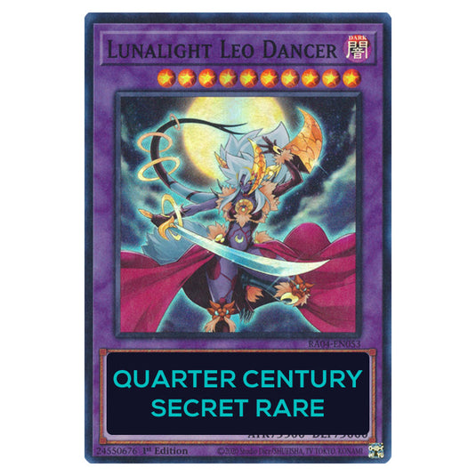 Lunalight Leo Dancer RA04-EN053-QCSR card from the Yu-Gi-Oh! set Quarter Century Stampede
