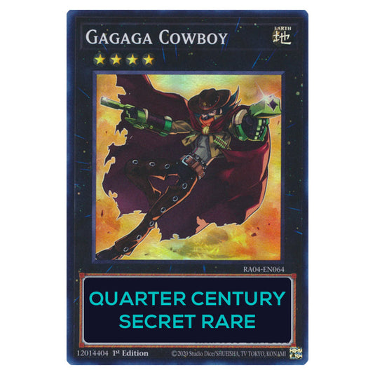 Gagaga Cowboy RA04-EN064-QCSR card from the Yu-Gi-Oh! set Quarter Century Stampede