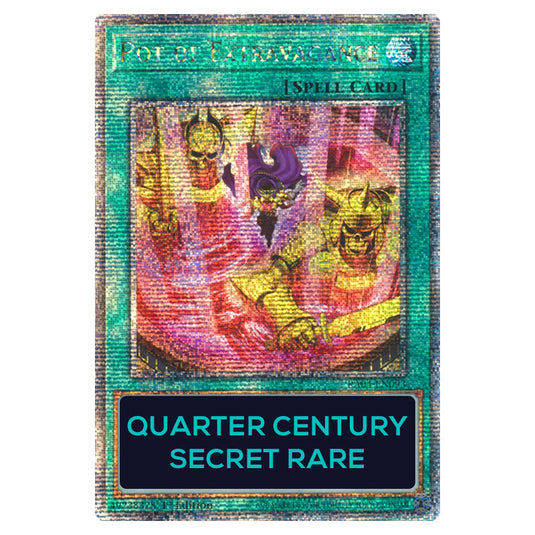 Pot of Extravagance (New Artwork) RA04-EN093-QCSR card from the Yu-Gi-Oh! set Quarter Century Stampede
