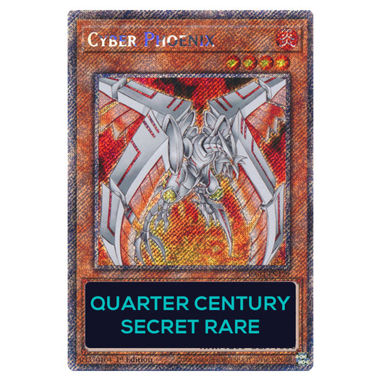 Cyber Phoenix RA04-EN129-QCSR card from the Yu-Gi-Oh! set Quarter Century Stampede