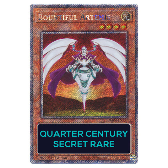 Bountiful Artemis RA04-EN130-QCSR card from the Yu-Gi-Oh! set Quarter Century Stampede