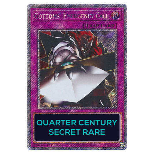 Gottoms' Emergency Call RA04-EN138-QCSR card from the Yu-Gi-Oh! set Quarter Century Stampede