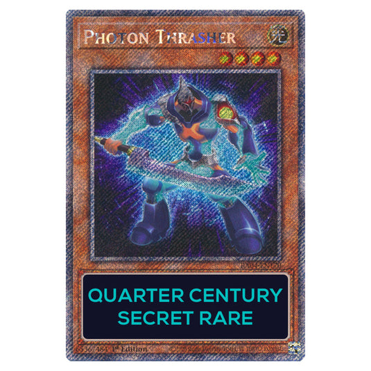 Photon Thrasher RA04-EN170-QCSR card from the Yu-Gi-Oh! set Quarter Century Stampede