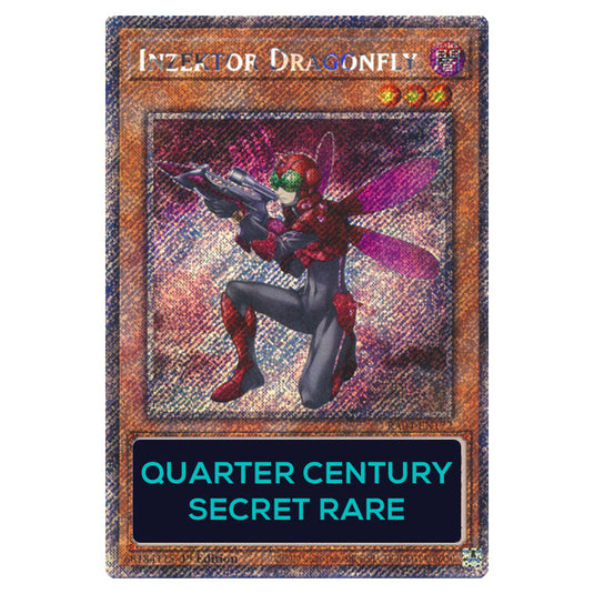 Inzektor Dragonfly RA04-EN172-QCSR card from the Yu-Gi-Oh! set Quarter Century Stampede