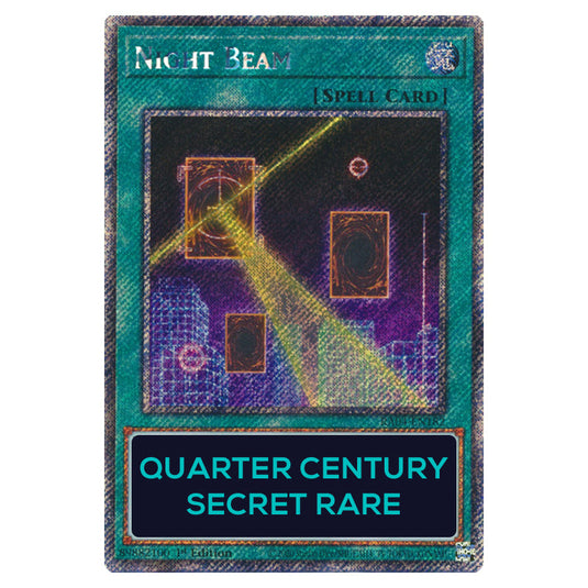 Night Beam RA04-EN182-QCSR card from the Yu-Gi-Oh! set Quarter Century Stampede