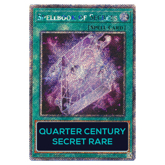 Spellbook of Secrets RA04-EN189-QCSR card from the Yu-Gi-Oh! set Quarter Century Stampede