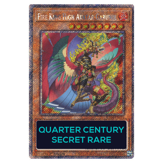 Fire King High Avatar Garunix RA04-EN194-QCSR card from the Yu-Gi-Oh! set Quarter Century Stampede
