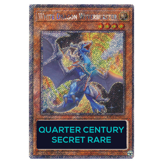White Dragon Wyverburster RA04-EN203-QCSR card from the Yu-Gi-Oh! set Quarter Century Stampede