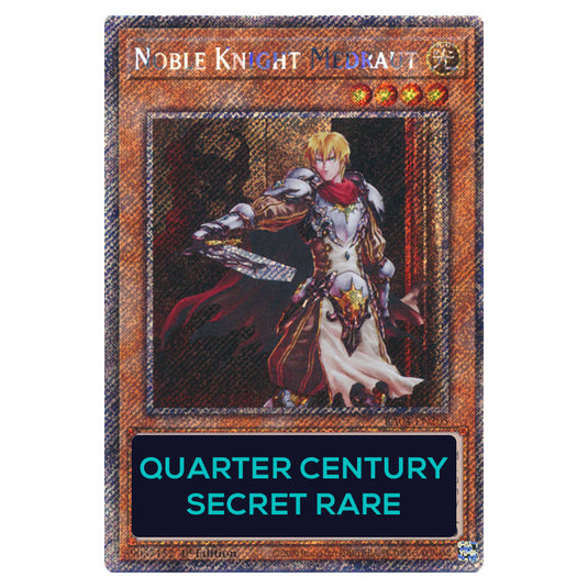 Noble Knight Medraut RA04-EN205-QCSR card from the Yu-Gi-Oh! set Quarter Century Stampede