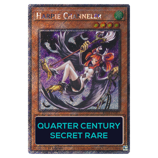 Harpie Channeler RA04-EN207-QCSR card from the Yu-Gi-Oh! set Quarter Century Stampede