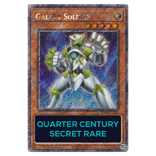 Galaxy Soldier RA04-EN219-QCSR card from the Yu-Gi-Oh! set Quarter Century Stampede