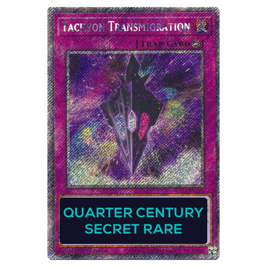 Tachyon Transmigration RA04-EN220-QCSR card from the Yu-Gi-Oh! set Quarter Century Stampede