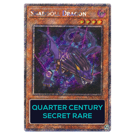 Shaddoll Dragon RA04-EN228-QCSR card from the Yu-Gi-Oh! set Quarter Century Stampede