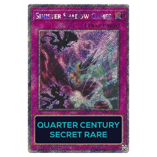 Sinister Shadow Games RA04-EN232-QCSR card from the Yu-Gi-Oh! set Quarter Century Stampede
